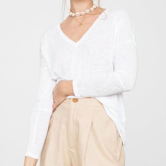 Rails White Aden Linen Blend Sheer Lightweight Long Sleeve Top NWT | Size Small - Picture 1 of 7